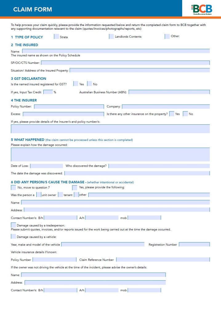 Useful documents - BCB - Strata Insurance Brokers