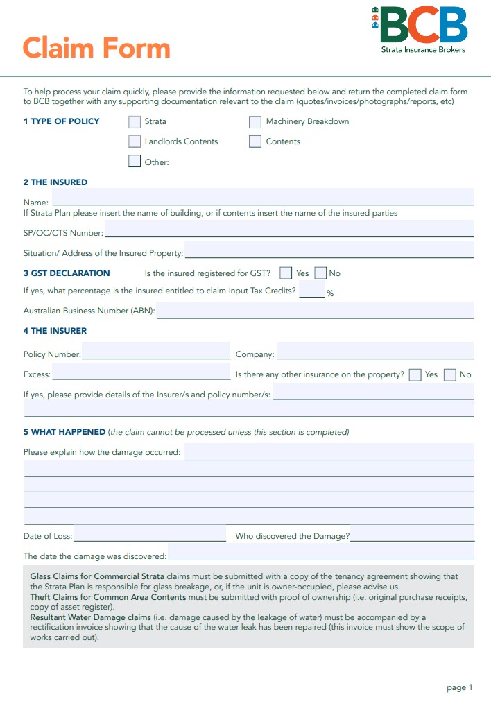 CLaim Form