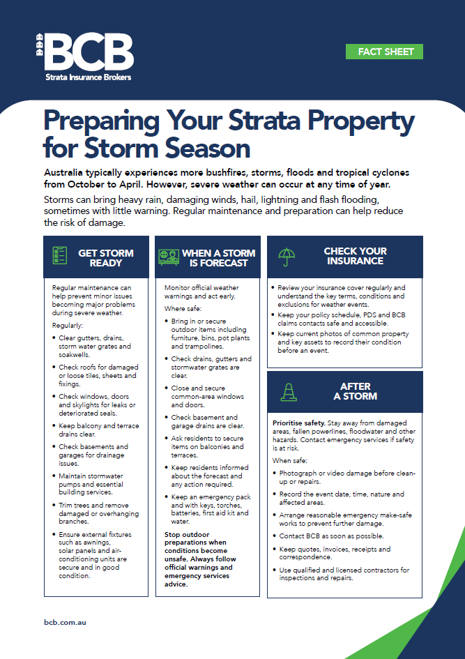 Storm season readiness fact sheet